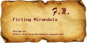 Firling Mirandola névjegykártya